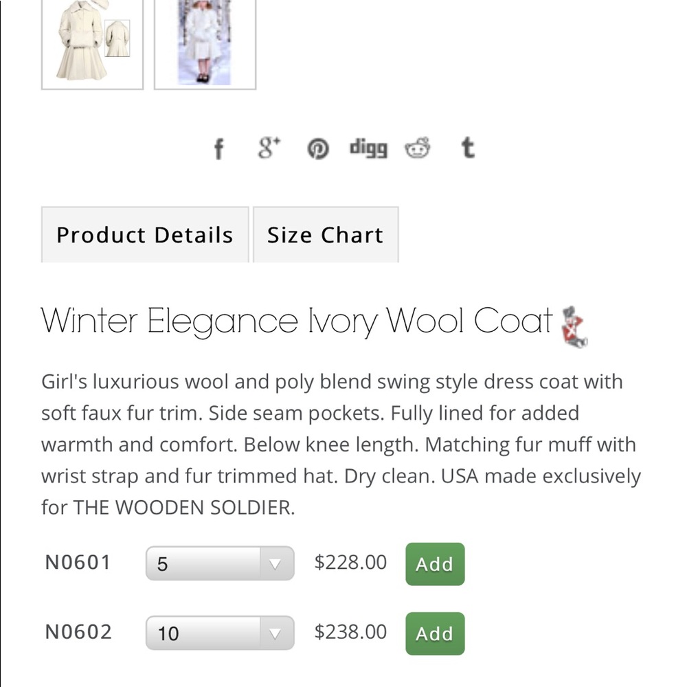 Girls luxurious Elegant Ivory winter faux coat&hat - Picture 6 of 7